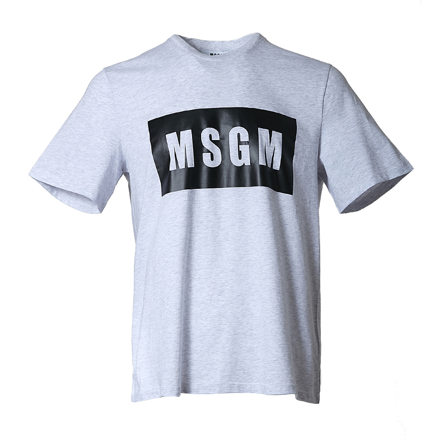 [라벨루쏘] [MSGM]  박스 로고 숏 슬리브 티셔츠 2640MM67 195296 94
