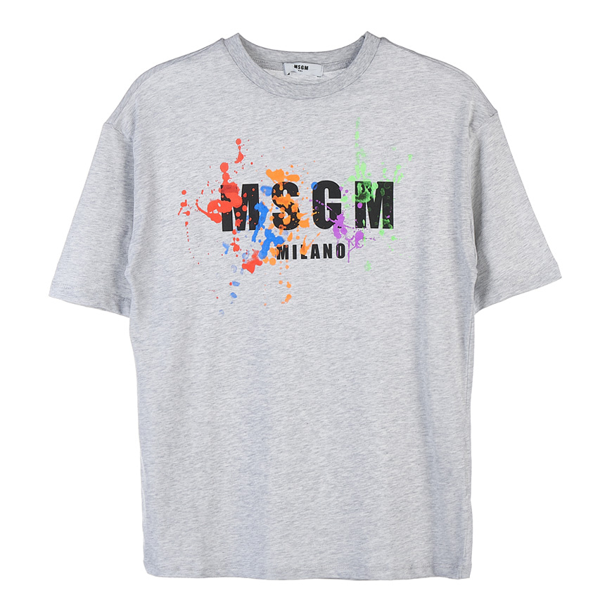 [라벨루쏘] [MSGM 키즈] [22SS] 페인트 로고 키즈 티셔츠 MS028885 107 (12-14)